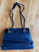 Blaue Leder Handtasche - weiches Leder