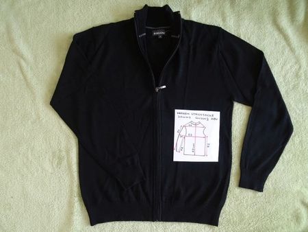 Strickjacke Herren schwarz, Gr.S / Gr.46 = Skizze, NEU