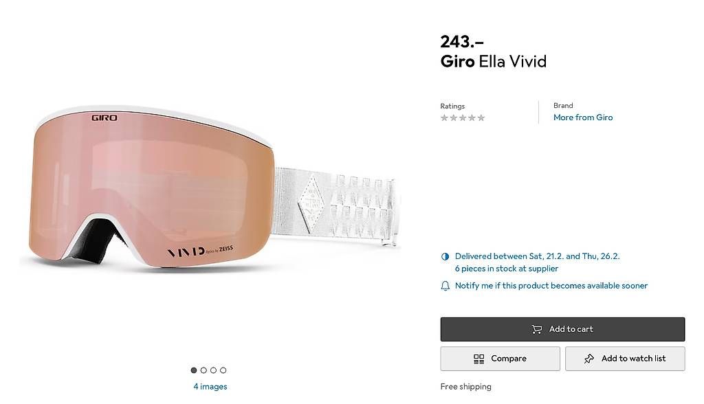 Brillen & Gläser: Giro Ella Skibrille / Snowboardbrille – Gebraucht aus Bellikon von hundred 3