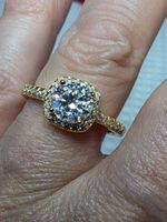Bague argent avec diamant de moissanite de 1 ct certifié GRA