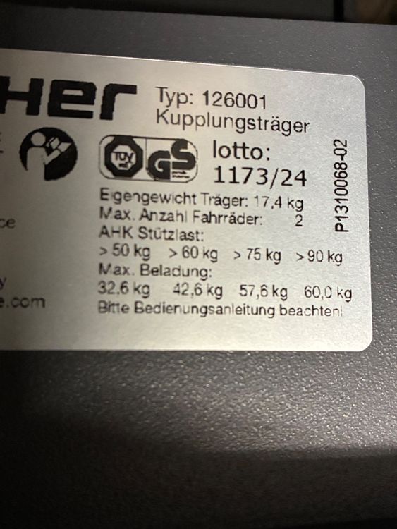 Travi: Fahrradträger Fischer für E-Bike – Nuovo (secondo la descrizione) da Horw venduto da adler65 9