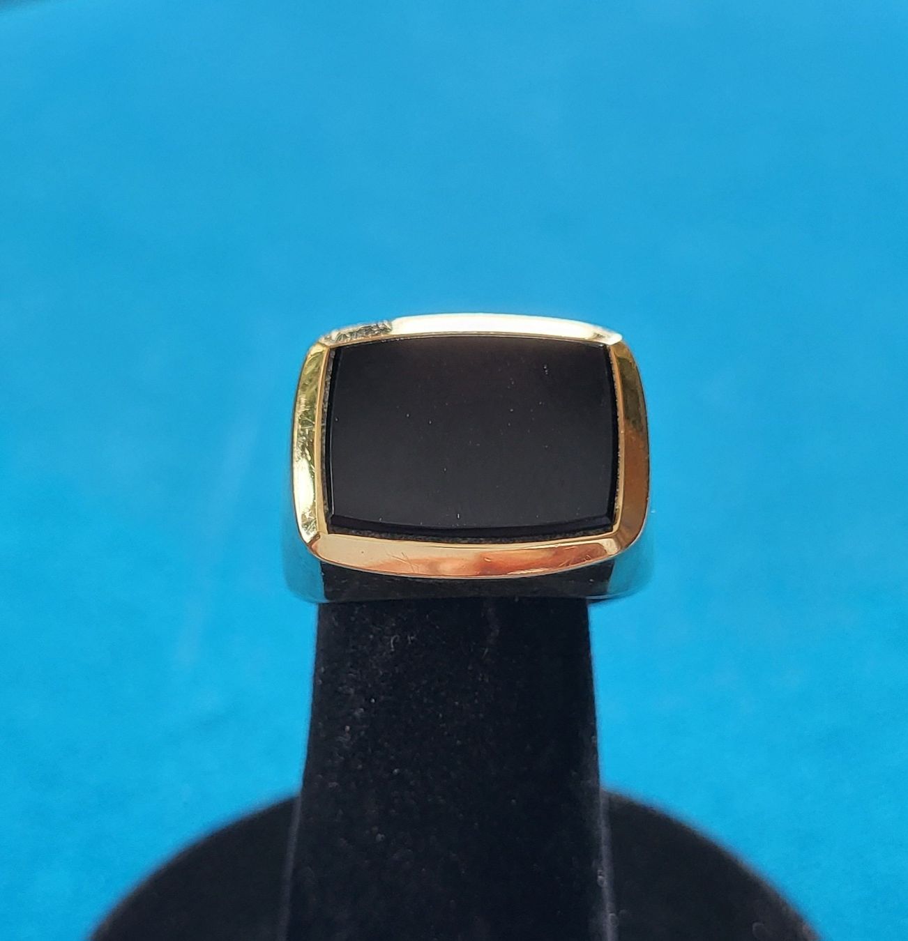 Anelli: 18 Karat 750 Massiv Ring Mit Onyx – Usato da Wald ZH venduto da Aniade 2