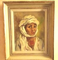 Portrait orientaliste, huile sur panneau