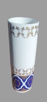 Schmale Vase, echt Kobalt blau , Golddekor