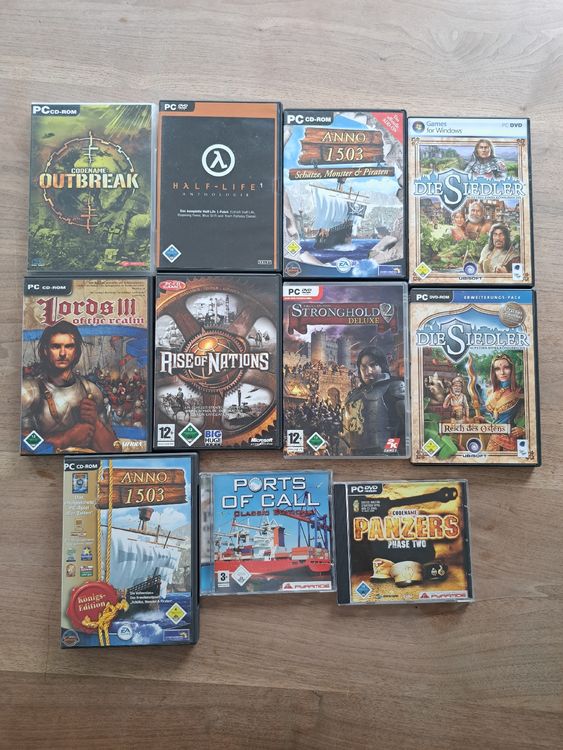 Alte PC Spiele wie Stronghold, Anno 1503, Die Siedler.... (Gebraucht