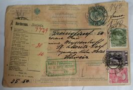 Zollpapiere gelaufen 1912 Kaiserl. Königliche Öster. Post