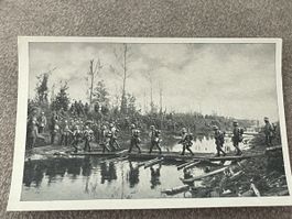 Fototodruck 6x9cm die Schlacht in Flandern  1917