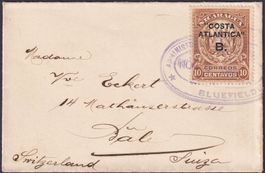 1910, Seltener Flugpostbrief aus Nicaragua nach Basel