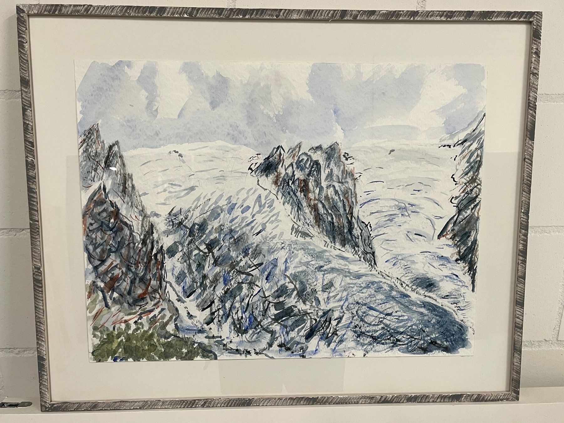 Dipinti: Original gerahmtes Wintergletschergemälde, Schweizer Alpenku – Usato da Basel venduto da PAUL_ART