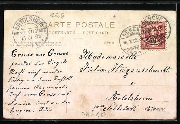 Cartoline postali: Genève, Bateau-salon Général Dufour d – Usato da Berlin venduto da bartko-reher 1