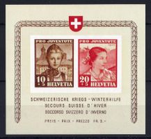 1941 Sonderblock (Block 7) Pro Juventute Kat-Nr. J98/J99, **