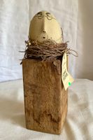 Susanne Börner Skulptur "Eierkopf" auf Altholz Original
