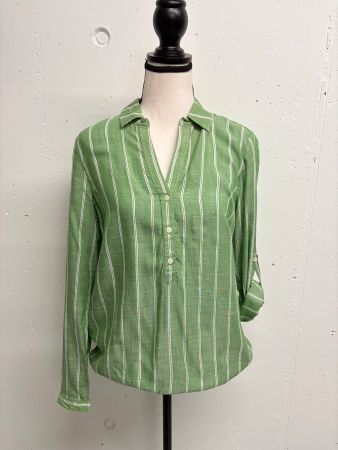 Tom Tailor Bluse Gr. 34 grün weiss gestreift