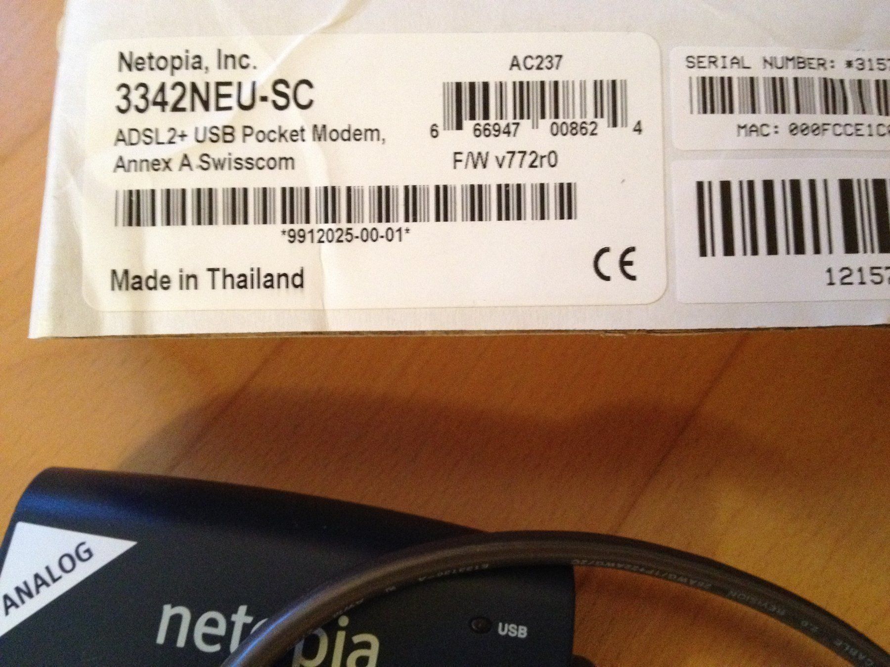 Swisscom Modems & Router: Netopia 3342 Internet – Gebraucht aus Erlenbach ZH von Ritschly 1