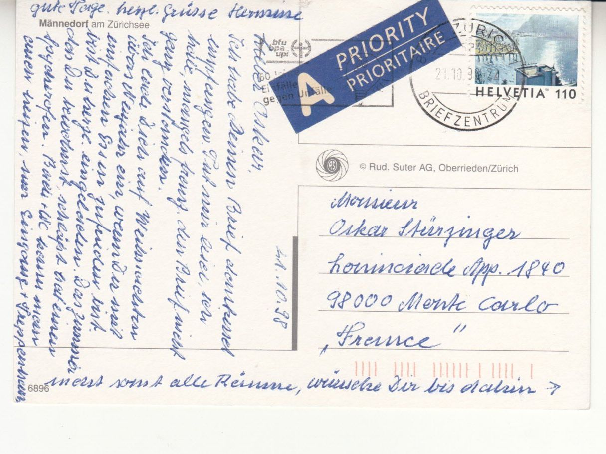 Cartoline postali: Männedorf 1998 – Usato da Bürglen TG venduto da StampGraf 1