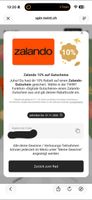 Zalando Gutschein Rabattcode 10 Prozent unbenutzt neu