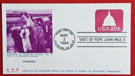 USA VATIKAN GANZSACHE PRÄSIDENT REAGAN PAPST ALASKA 1984