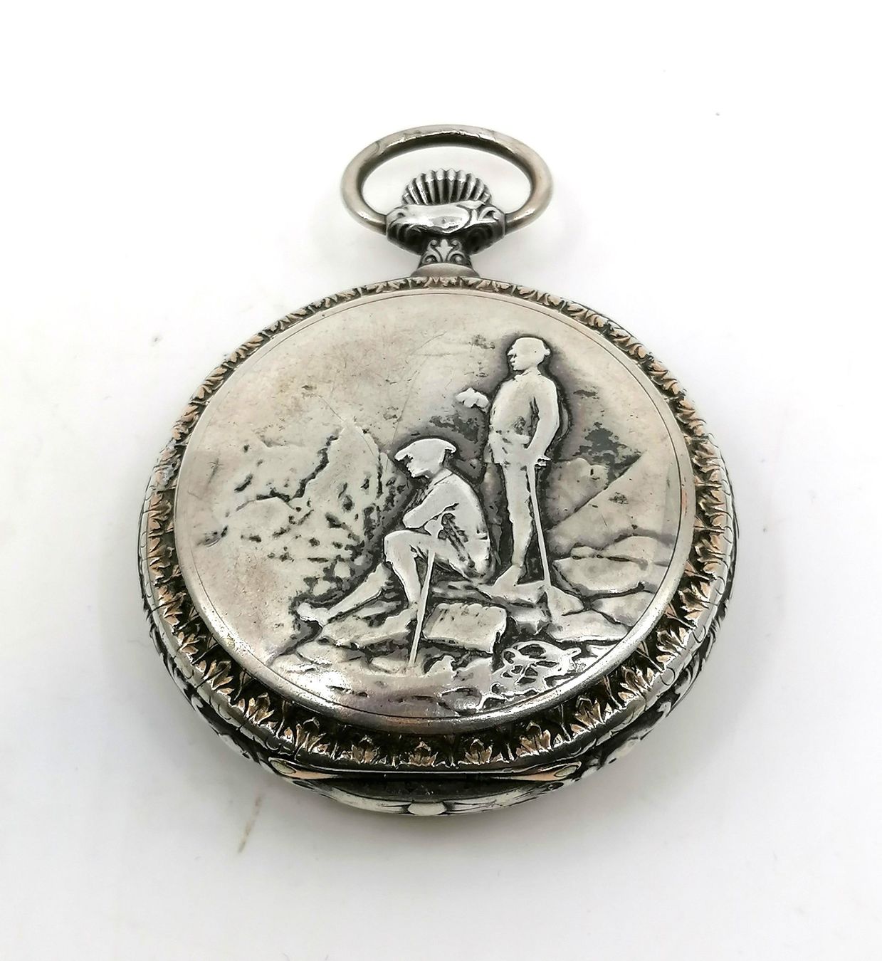 Omega Orologi: Omega Lépine Taschenuhr Silber Wanderer-Motiv – Usato da Reinach BL venduto da fliegenrolli 1