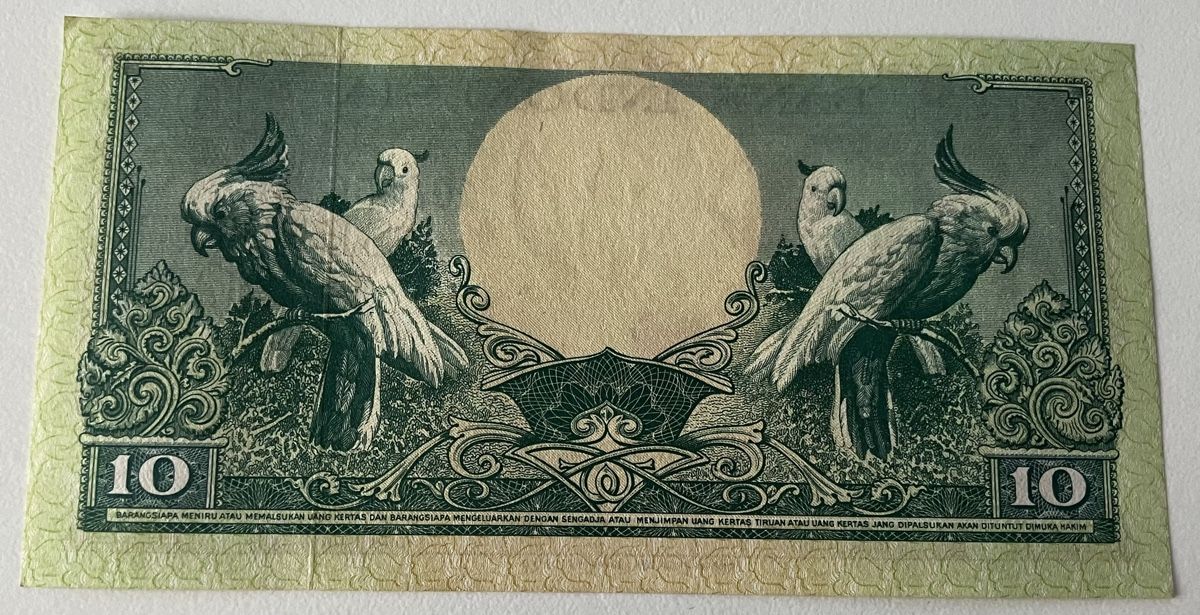 Banconote: Indonesien 10 Rupiah 1959 XF+ – Nuovo (secondo la descrizione) da Algetshausen venduto da Carrhard 1