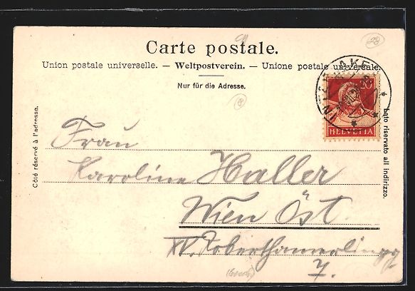 Cartoline postali: AK Interlaken, Gsteig-Kirche mit Brücke – Usato da Berlin venduto da bartko-reher 1