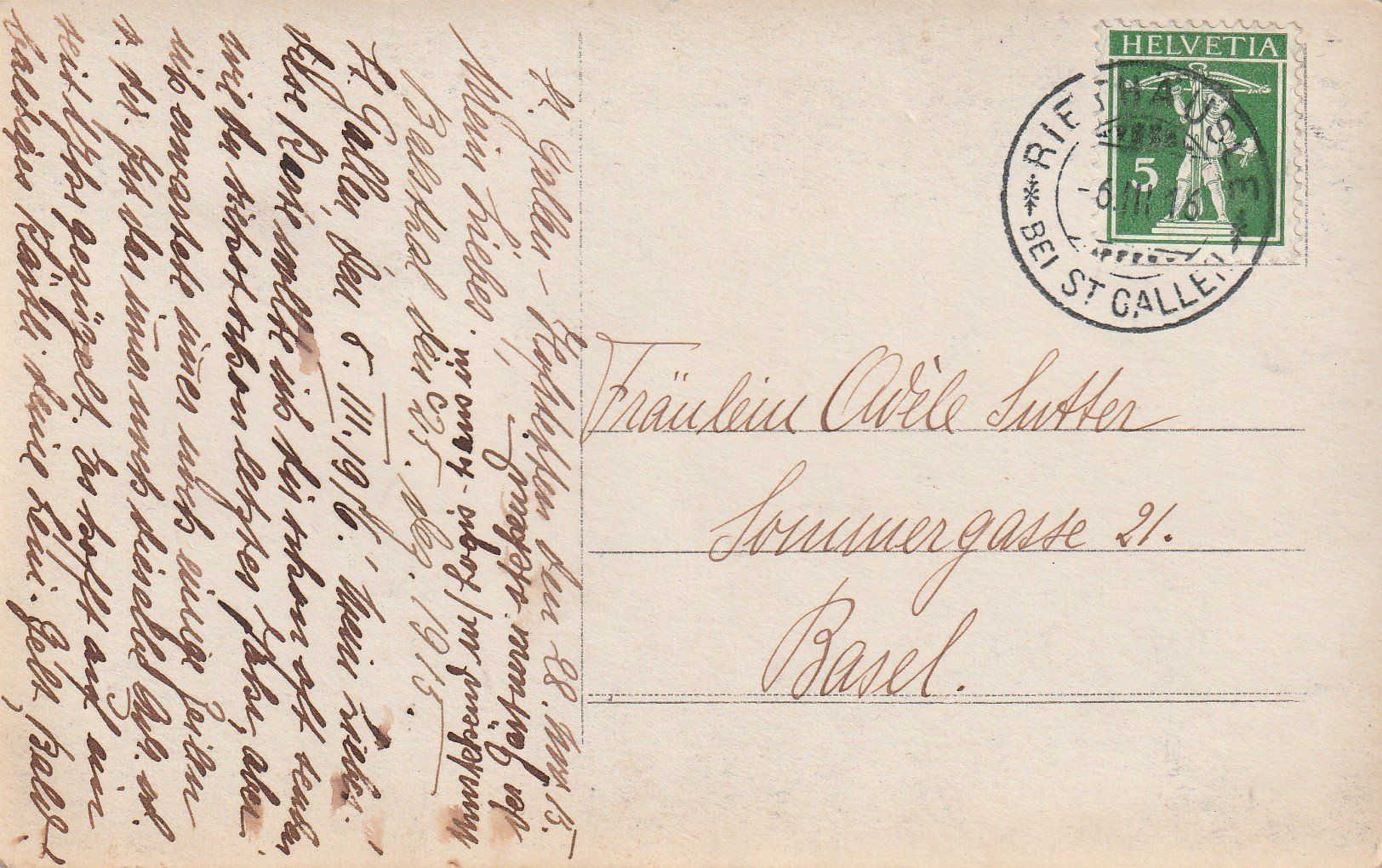 Cartoline postali: St. Gallen Hofstetten - Riethüsli – Usato da Rorschacherberg venduto da fratovi2 1
