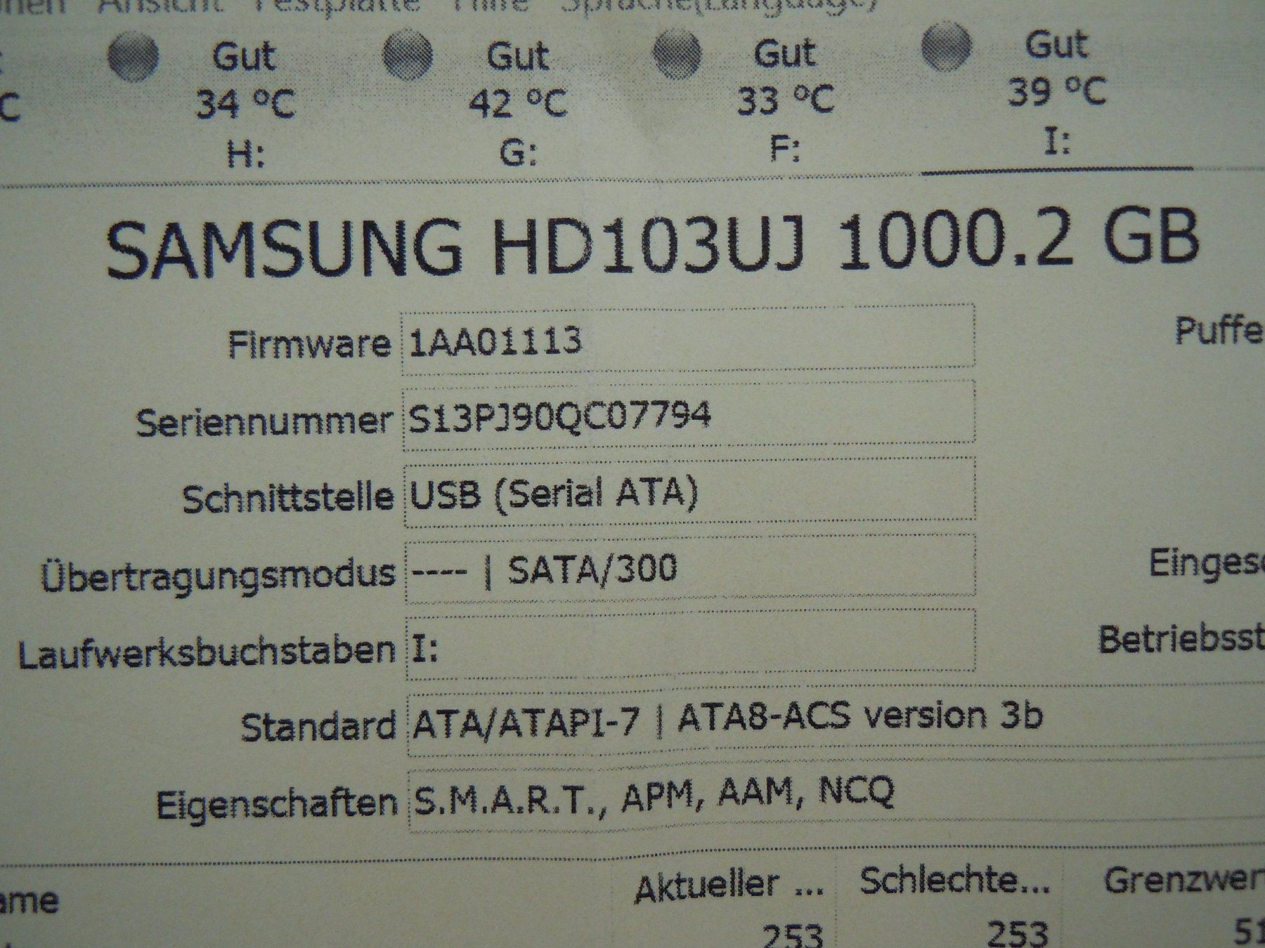 Samsung Dischi rigidi: Samsung HD103UJ  1 TB – Usato da Luzern venduto da Baumli1 7