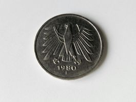 Pièce 5 Deutsche Mark 1980 F