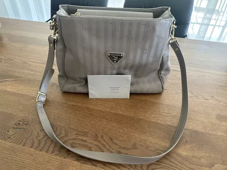 Handtasche Marke „Maison Mollerus, TAUPE, neuwertig
