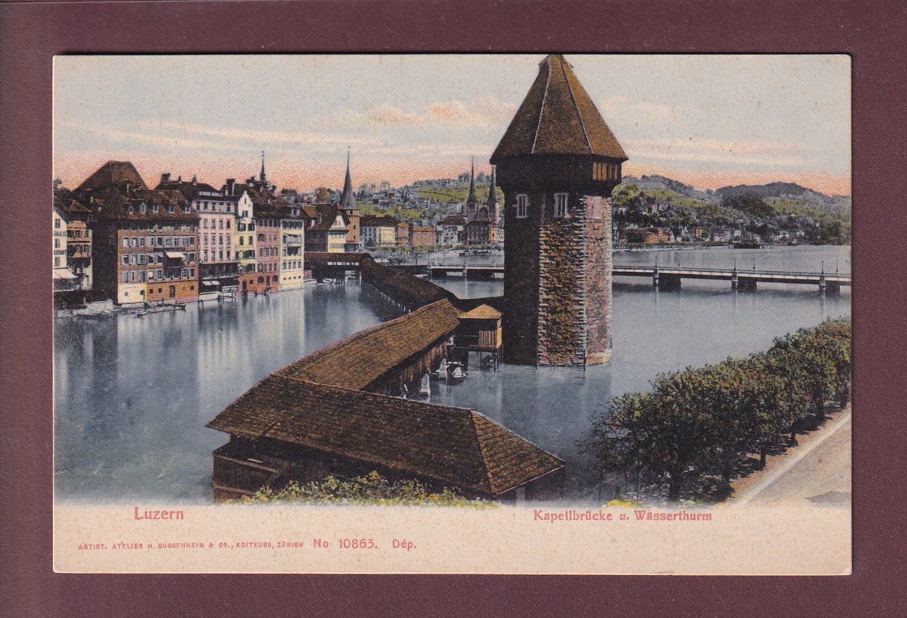 Ansichtskarten: LUZERN - Kapellbrücke - Wasserturm – Gebraucht aus Pully von nicecards