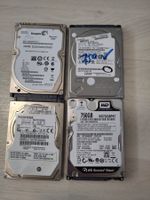 4x 750GB 2.5" SATA HDD – WD/Toshiba/Seagate – SMART geprüft