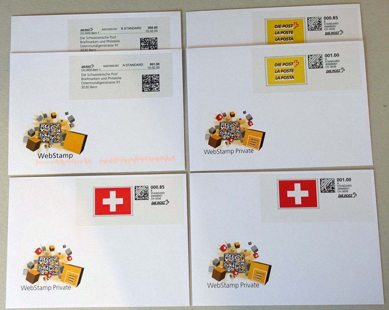WebStamp Private der Post, SBK-Nr. PC 3.1 (Neu (gemäss Beschreibung ...