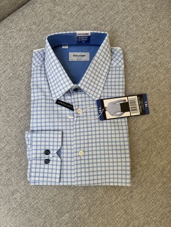 Duchamp Hemd Gr. L / 16, hellblau kariert - Neu!