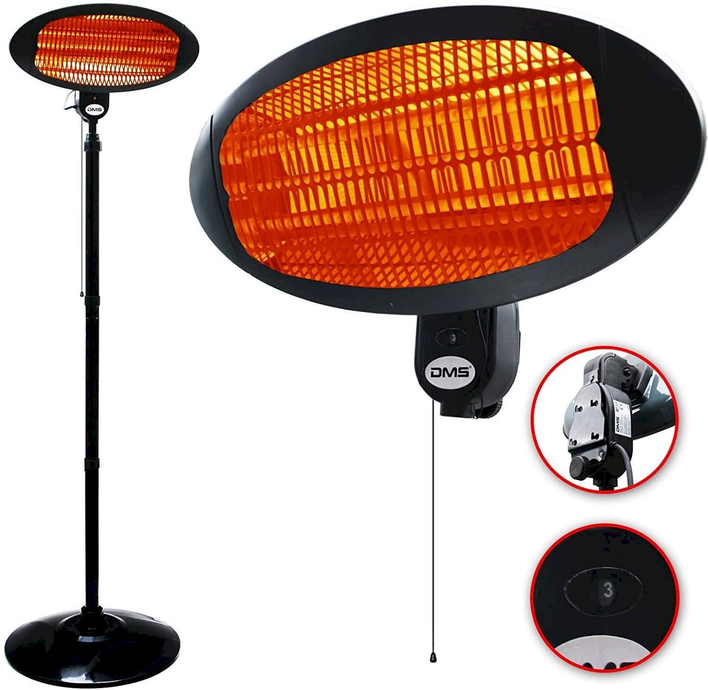 Radiatori: DMS 2in1 Stand Infrarotstrahler 2000W – Nuovo e nell'imballaggio originale da Bottighofen venduto da zaap