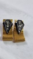 Goldene Vintage Ohrringe mit Strass (535)
