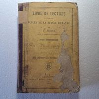 Ancien livre d'école de la Suisse Romande de 1873