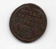 (1349) Ferrara, ½ Baiocco 1748