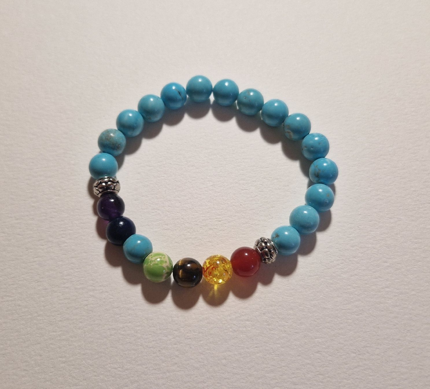 Bracciali & Braccialetti: Bracelet Turquoise & 7 Chakras – Équilibre & Harmonie – Nuovo e nell'imballaggio originale da St-Imier venduto da tia_plt5