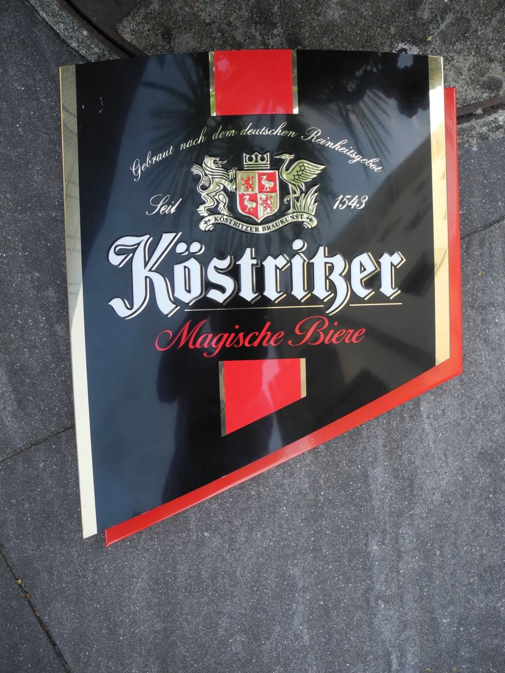 Schilder: KÖSTRITZER BIERSCHILD – Gebraucht aus Reinach AG von Huckleberrysix