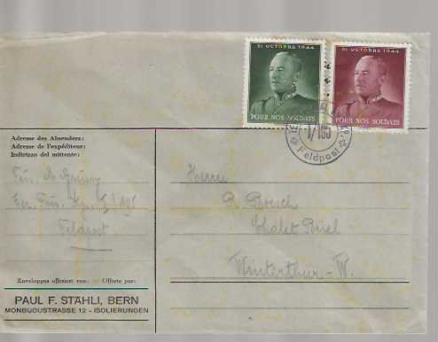 Couverts & Versandtaschen: lettre militaire avec vignette Guisan – Gebraucht aus Sorvilier von carose01
