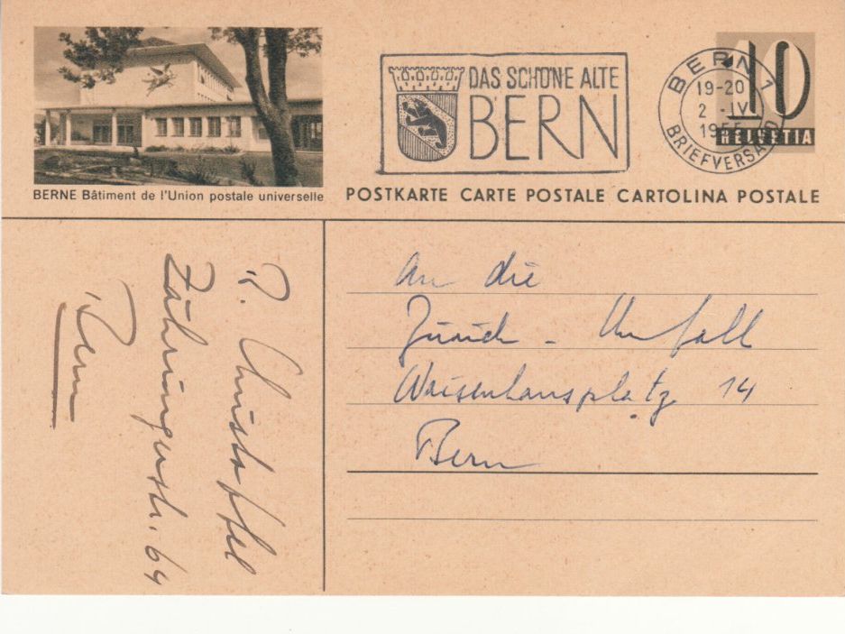 Tutti i francobolli: SGK PK 183.085 (Bern) mit ST Bern – Usato da Bürglen TG venduto da StampGraf