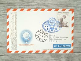 TR76 Carte Postale + Timbre Autriche 1956 Theme Ballon
