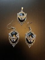 Schmuck Set ( Ohrringe und Amulett) mit Fledermaus