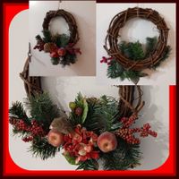 Couronne de l'Avent Unique - Décoration de Noël Rustique