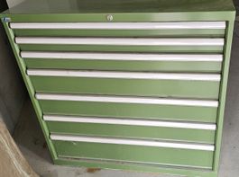 LISTA Schubladencontainer Gruen Metall 7 Schubladen