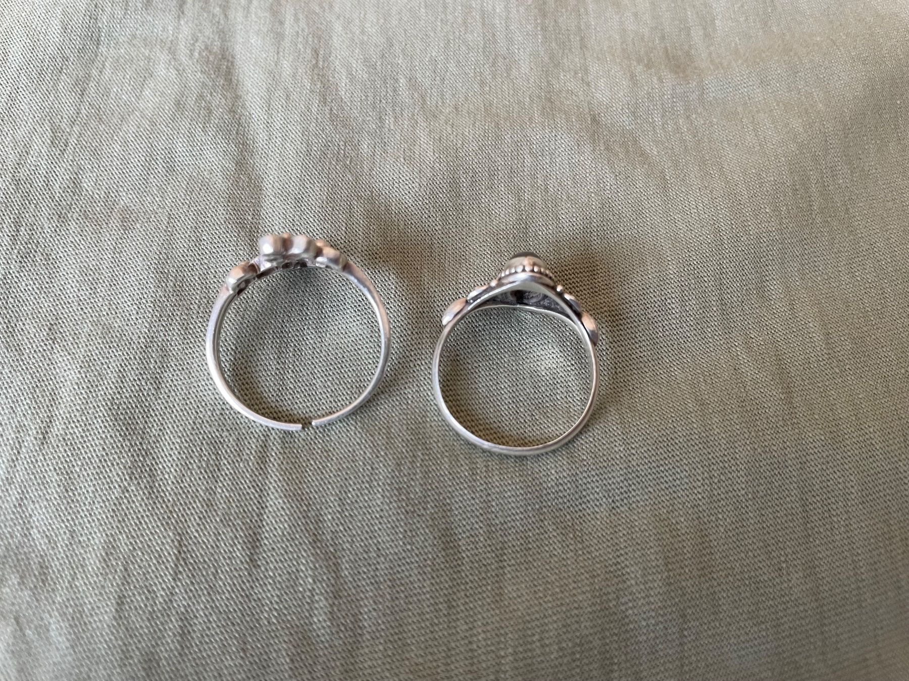 Ringe: Silberschmuck Ringe Blumen und Stein Groesse offen – Gebraucht aus Au TG von and_k8st 3