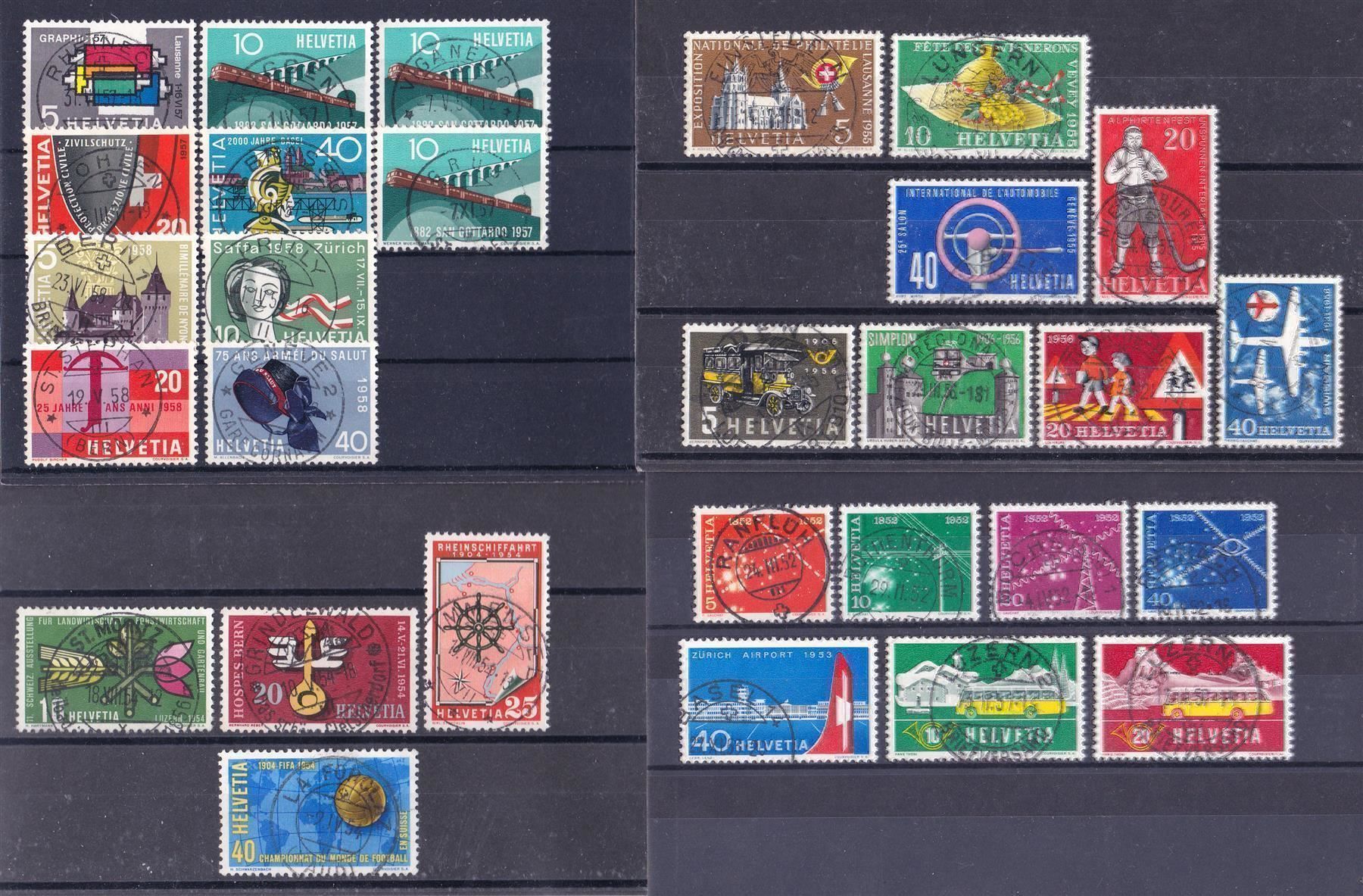 Tutti i francobolli: 1952-58, 7 Serien gest., SBK 65.- – Usato da Wenslingen venduto da riger11