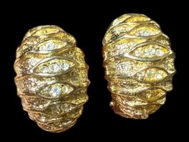 Vintage-Ohrringe Cabouchon Paris – Goldfarben