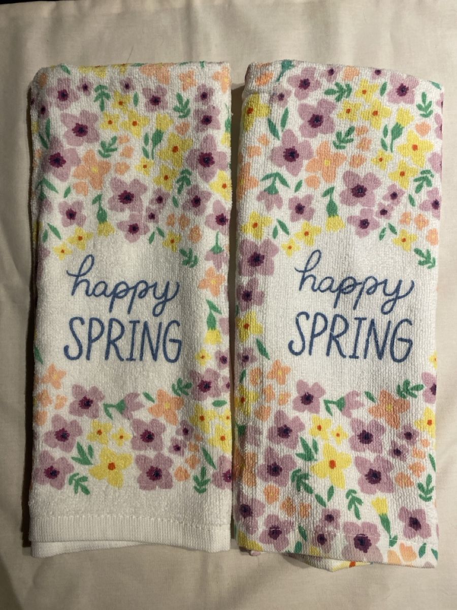 Küchentücher: 2x "Happy Spring" Floral Kitchen Towels, New – Neu und originalverpackt aus Buttikon SZ von Maxwelltime