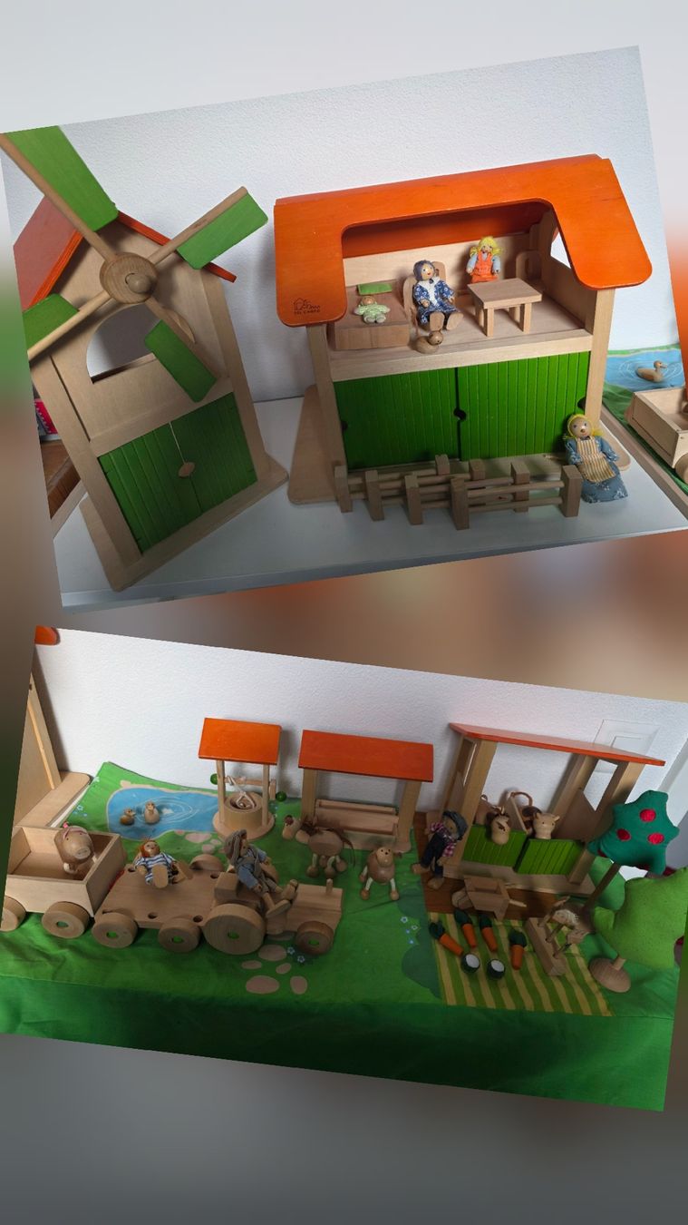 Jouets: Bauernhof aus Holz mit viel Zubehör – D'occasion à Thürnen par Bienemaya78