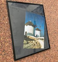 Bild Santorini Griechenland Windmühlen Foto Rahmen Glas